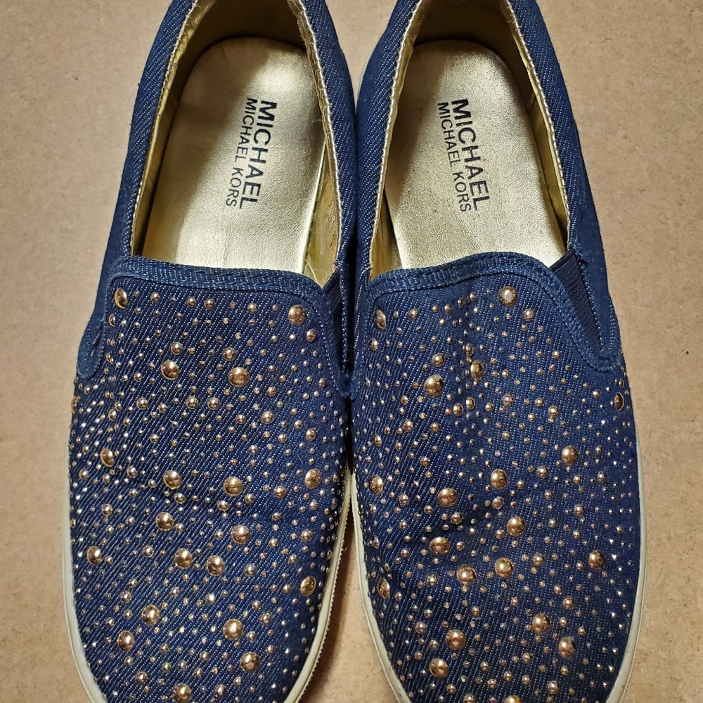 Michael Kors slip on denim embellishment shoes 5.